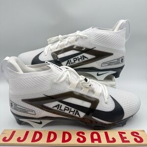 Nike Alpha Menace Elite 4 Football Cleats White Black FZ7701-101 Men’s Sz 12.5